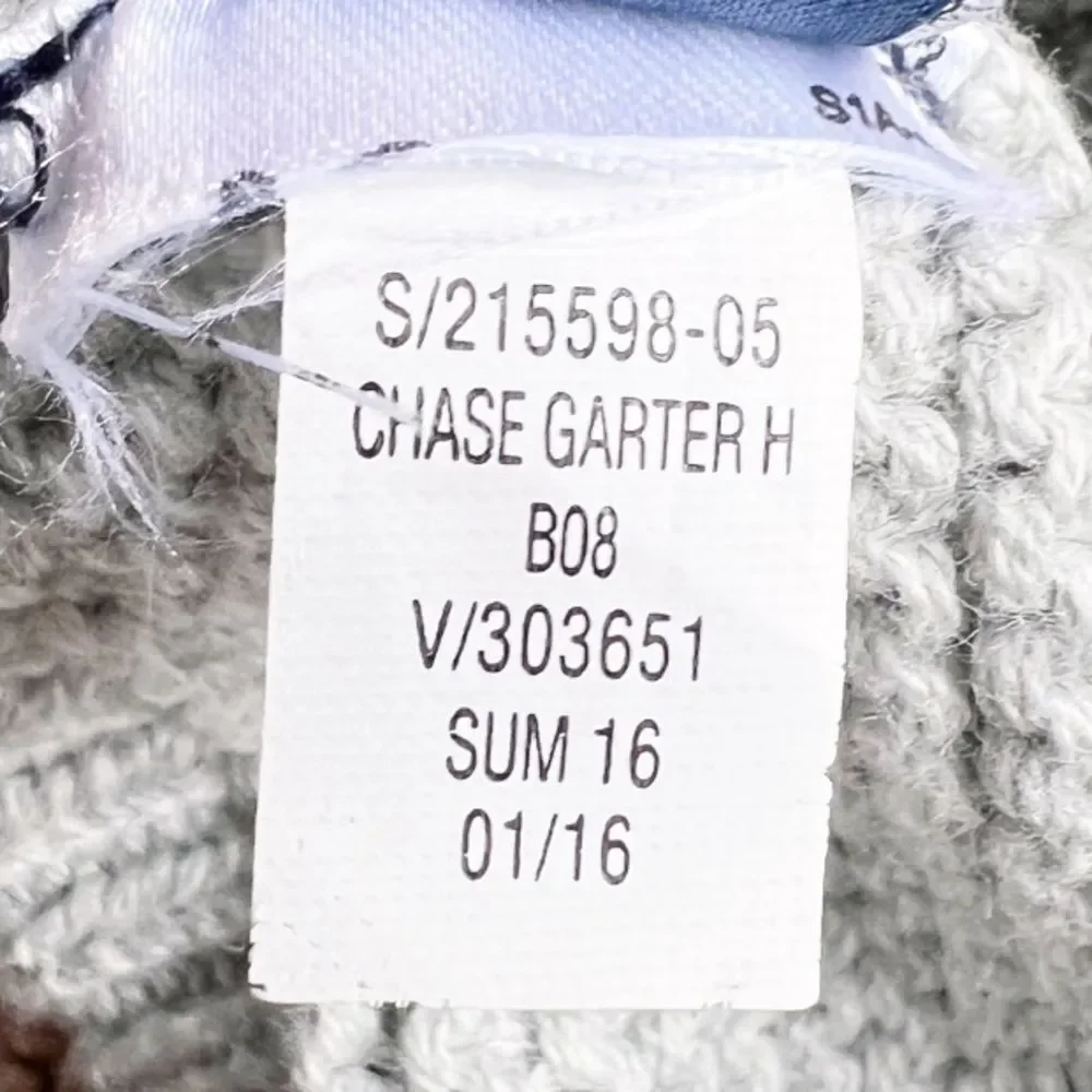 Baby Gap Infant Unisex Gray Knit Chase Garter Hat with Ears. 0-6 Months.